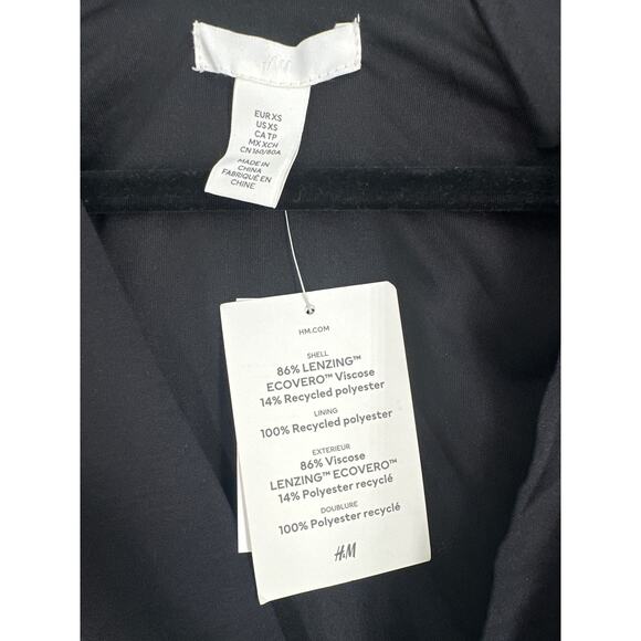 HM Dress Womens XS Black Mini Babydoll Witchy Whimsigoth Boho Long Sleeve - Picture 2 of 6